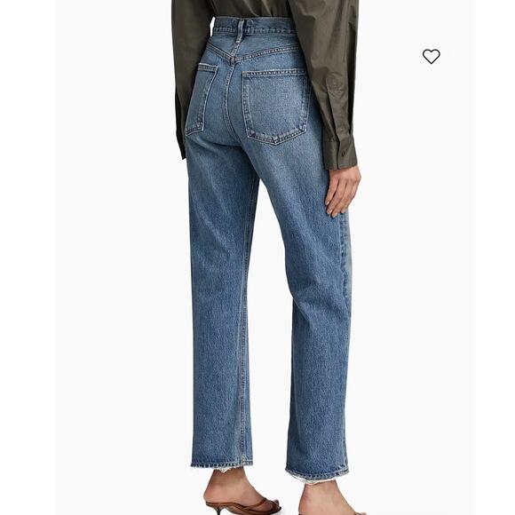 AGOLDE Fran High Rise Straight Leg Denim Jeans Womens Button Fly Sz 25 - Picture 2 of 11